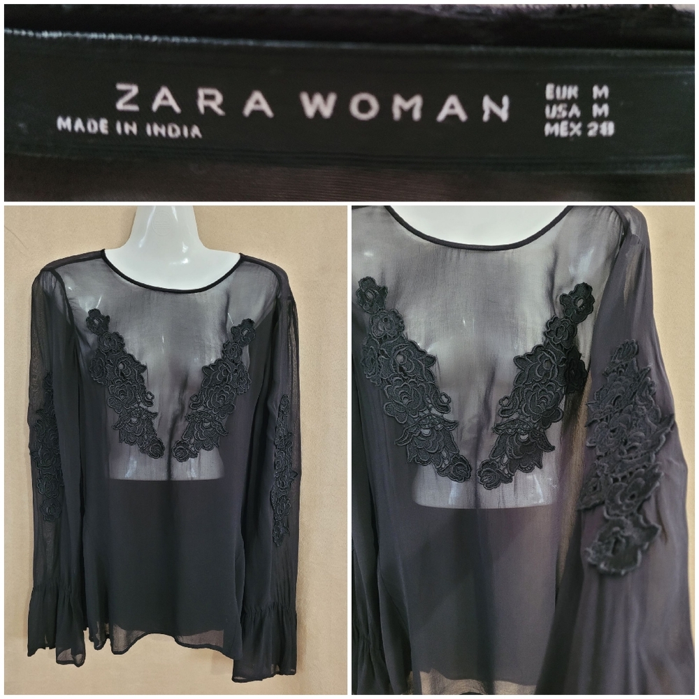Sheer blouse M